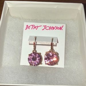 Betsy Johnson drop earrings pink
